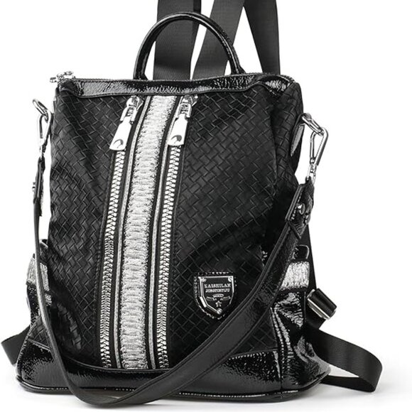 NWT Convertible Backpack/Satchel Purse. Black. - Picture 1 of 7